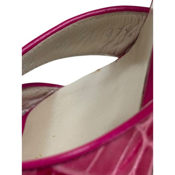 Christian Dior Crocodile Embossed Leather Karma Sandal Violet Moyen 37.5 7.5 - Picture 6 of 9